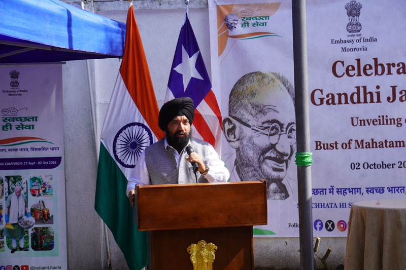 Unveiling of the bust of Mahatma Gandhi in Monrovis on Gandhi Jayanti - 2 October 2026